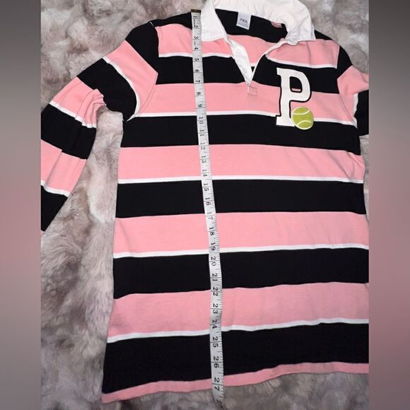 ZARA Patch Striped Polo Pink and Black, Unisex, Men size Small - Picture 10 of 15